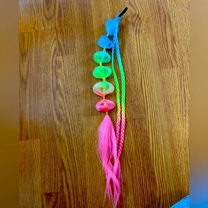 Handmade rainbow ombré hair braid festival hair tie